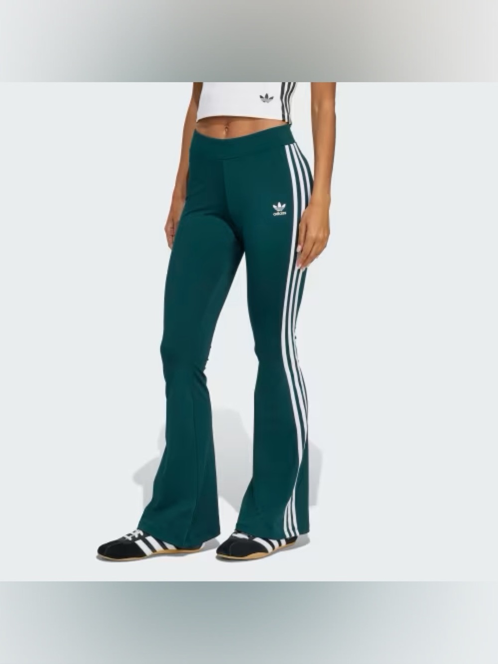 Adidas Green FLARED LEGGINGS Size Large